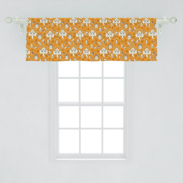 Ambesonne Ethnic Cultural Window Valance Curtain for Kitchen Bedroom in 2 Sizes